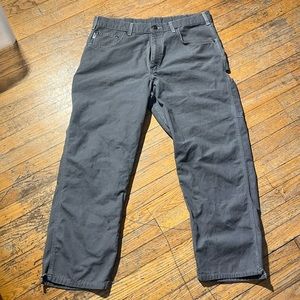 Carhartt 38x30 B159 Canvas Carpenter Loose Fit Pants Charcoal